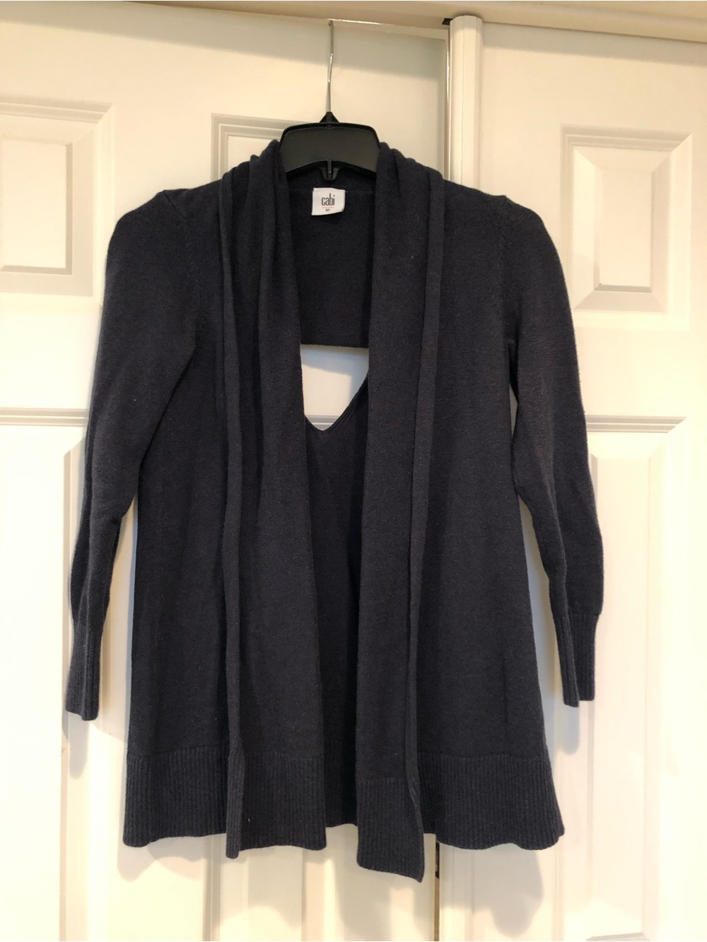 Cabi Women's Victoria Navy Open-Front Knit Cardigan